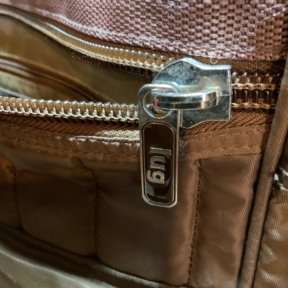 “lug”Brown Crossbody Multi Pocket Nylon Bag. - Picture 8 of 16